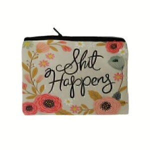 Vintage Floral Print Zipper Carry-On Bag, Lightweight Makeup Bag